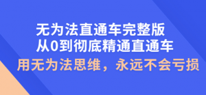 无为法直通车教程完整版：教你彻底精通直通车永不亏损的秘诀-欢迎访问本站